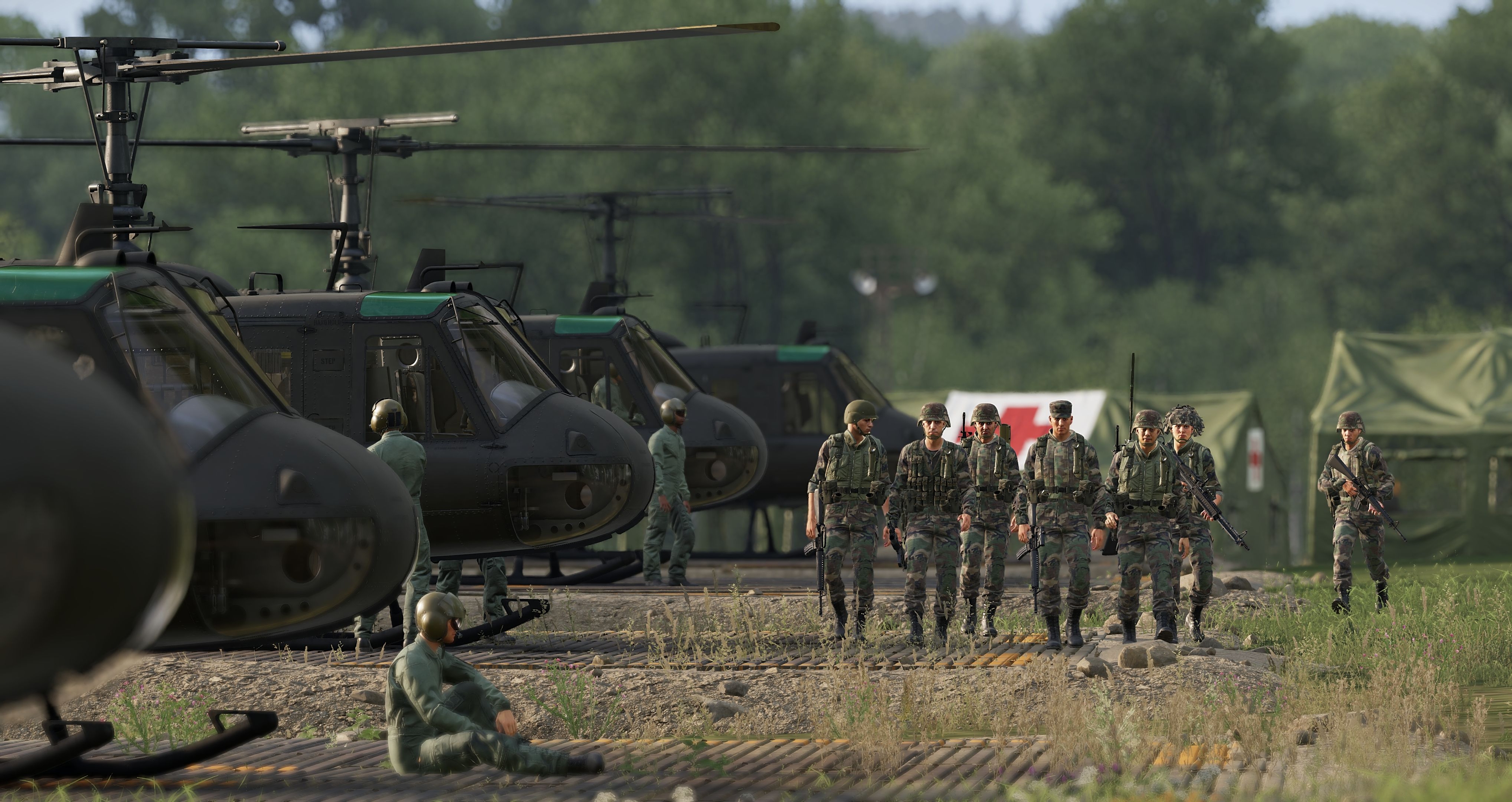 Helicopters with Soldiers