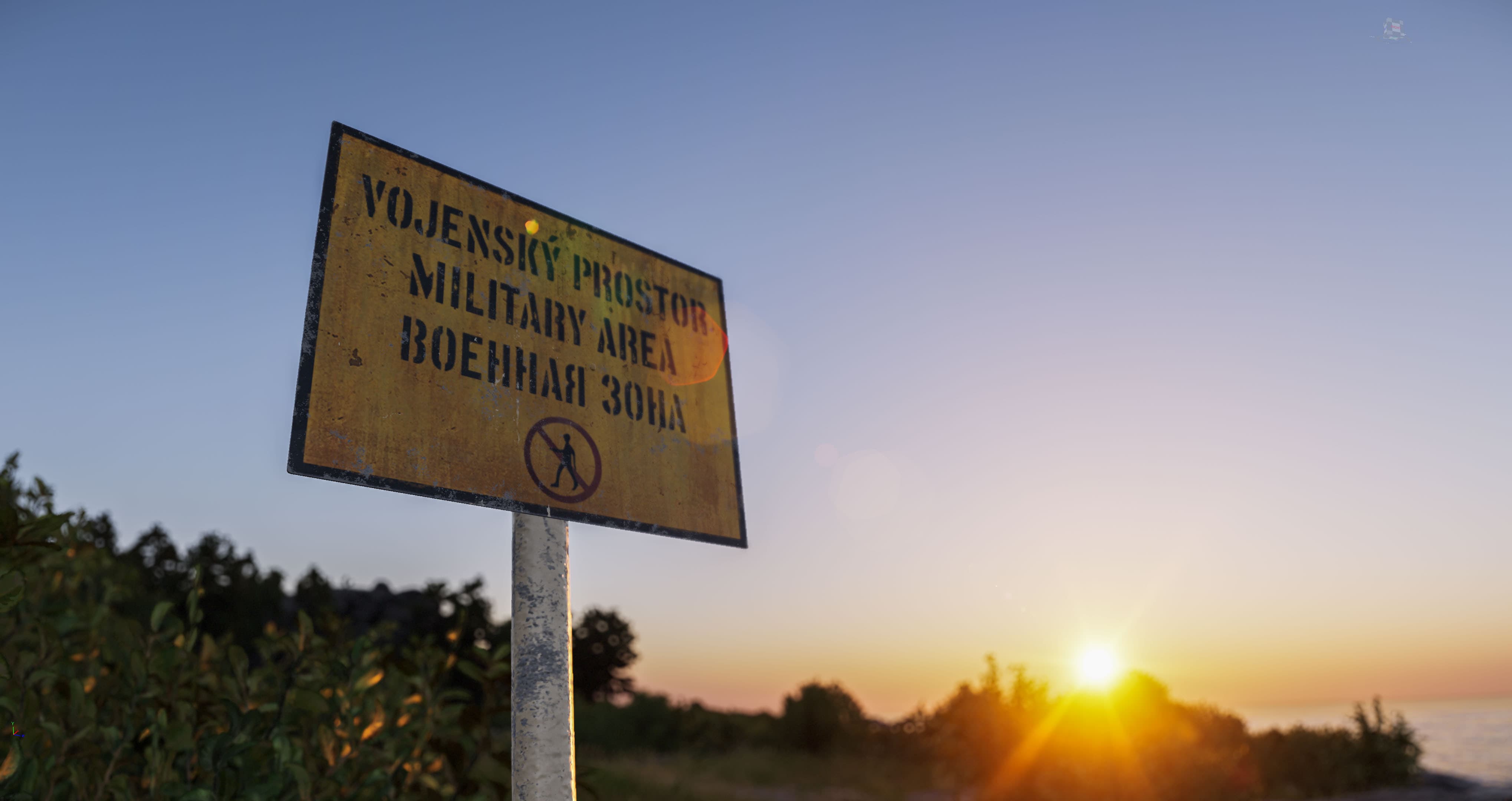 Military area warning sign